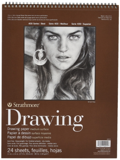 Picture of Strathmore 400 Series Drawing Spiral Pad 27,5 x 35 cm | Μπλοκ Σχεδίου Medium 130gsm, 24 Φύλλα