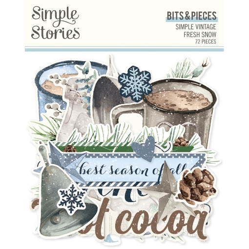 Picture of Simple Stories Διακοσμητικά Εφήμερα - Simple Vintage Fresh Snow, Bits & Pieces, 72τεμ.