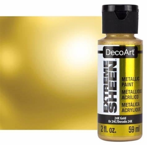 Picture of DecoArt Extreme Sheen Μεταλλικό Ακρυλικό Χρώμα Υψηλής Αντανάκλασης – 24K Gold, 59ml 