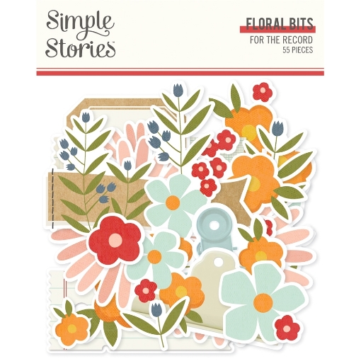 Picture of Simple Stories Διακοσμητικά Εφήμερα - For The Record, Floral Bits & Pieces, 55τεμ.