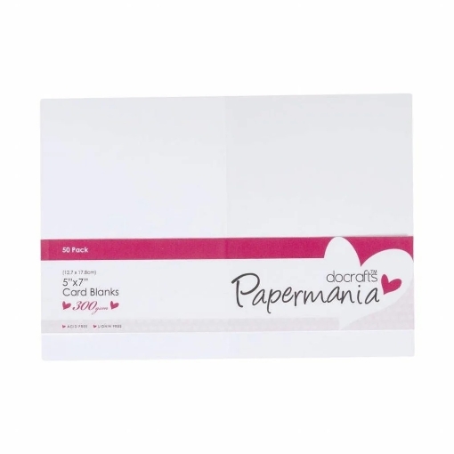 Picture of Papermania Cards & Envelopes - Κάρτες και Φάκελοι 5" x 7" - White, 100τεμ.