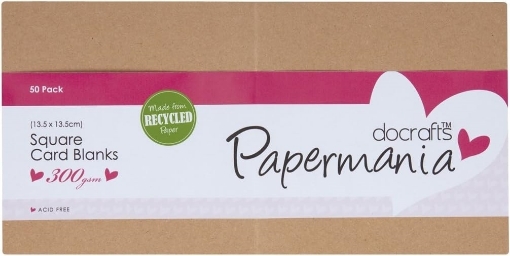 Picture of Papermania Square Card Blanks Recycled - Κάρτες και Φάκελοι 13.5 x 13.5cm - Kraft, 50τεμ.