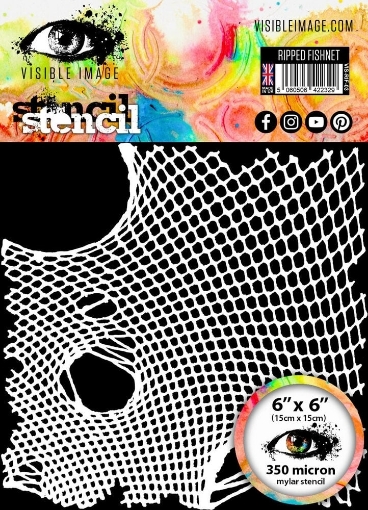 Picture of Visible Image Στένσιλ 6" x 6" - Ripped Fishnet