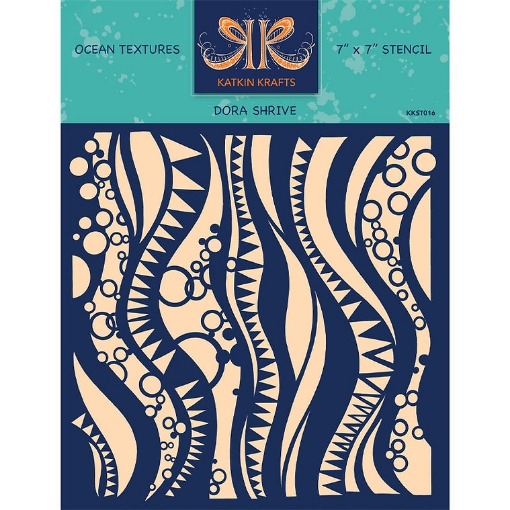Picture of Katkin Krafts Στένσιλ 7"x7" - Ocean Textures 