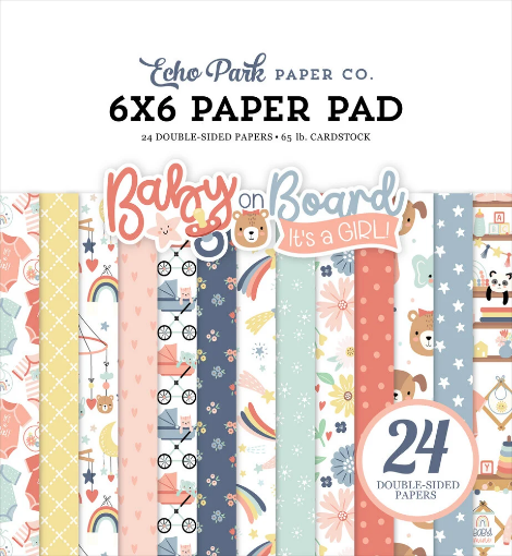 Picture of Echo Park Paper Pad 6"x6" | Μπλοκ Χαρτιών Baby On Board, It’s A Girl