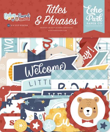 Picture of Echo Park Cardstock Εφήμερα Titles & Phrases | Baby On Board, It’s A Boy