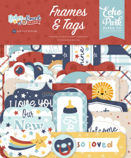 Picture of Echo Park Cardstock Εφήμερα Frames & Tags | Baby On Board, It’s A Boy