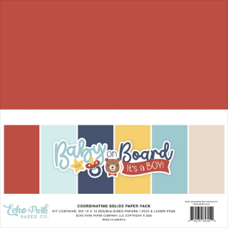 Picture of Echo Park Coordinating Solids Χαρτιά Scrapbooking 12” x 12” | Baby On Board, It’s A Boy