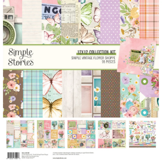 Picture of Simple Stories Collection Kit Συλλογή Χαρτιών Scrapbooking Διπλής Όψης 12'' x 12'' - Simple Vintage Flower Shoppe