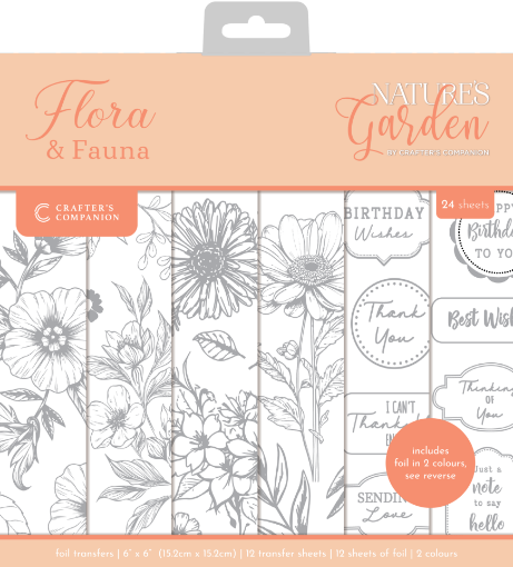 Picture of Crafter's Companion Foil Transfers 6" x 6"  Φύλλα Μεταφοράς με Foil - Nature's Garden, Flora & Fauna, 24τεμ.     