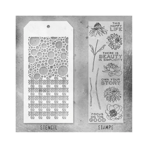 Picture of Stampers Anonymous Tim Holtz Σετ με Σφραγίδες και Στένσιλ - Mixed Media #24,  13τεμ.   