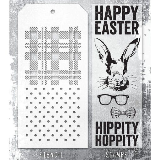 Picture of Stampers Anonymous Tim Holtz Σετ με Σφραγίδες και Στένσιλ - Hipster Bunny, 6τεμ.  