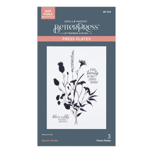 Picture of Spellbinders BetterPress Letterpress Press Plates - Bloom Wildly, 3τεμ.