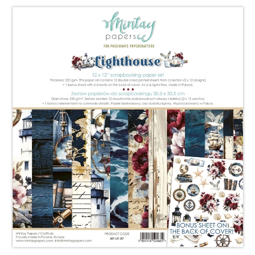 Picture of Mintay Papers Χαρτιά Scrapbooking Διπλής Όψης 12''x12'' - Lighthouse
