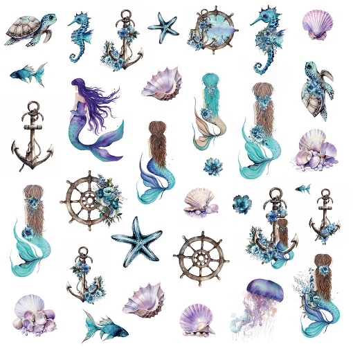 Picture of Prima Marketing Cardstock Διακοσμητικά Εφήμερα   - A Mermaid’s Tale, Mermaid's Treasures, 66τεμ.
