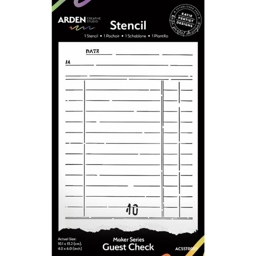 Picture of Στένσιλ 4" x 6" - Arden Creative Studio Maker Series, Guest Check