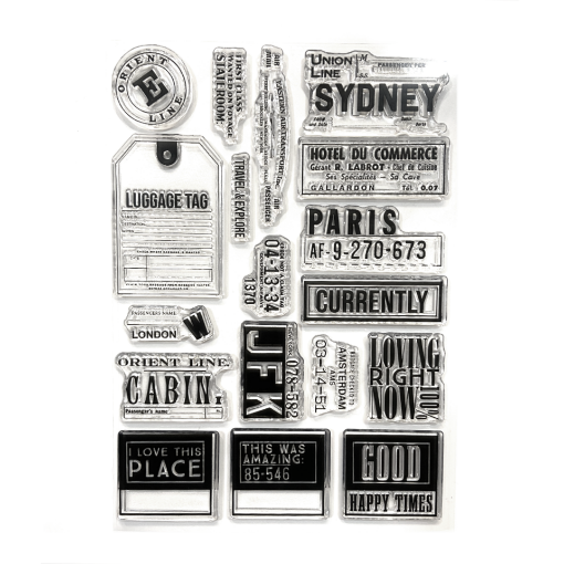 Picture of Elizabeth Craft Designs Planner Essentials Clear Stamps - Once In A Lifetime, Travels From The Past 3, 18pcs