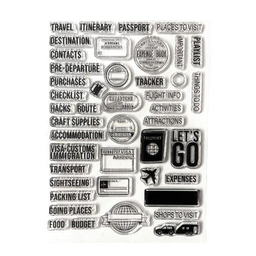 Picture of Elizabeth Craft Designs Planner Essentials Clear Stamps - Once In A Lifetime, Travel Journal, 44pcs