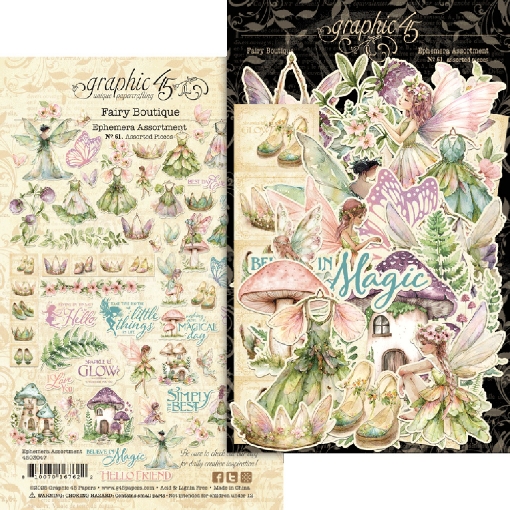 Picture of Graphic 45 Cardstock Ephemera - Fairy Boutique, 61pcs