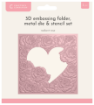 Picture of Crafter's Companion Σετ με 3D Μήτρα για Ανάγλυφα (Embossing Folder), Μεταλλική Μήτρα Κοπής και Στένσιλ 5.5" X 5.5" - Radiant Rose, 3τεμ.