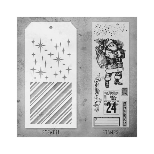 Picture of Tim Holtz Σετ Σφραγίδες & Στένσιλ – Holiday Sparkle & Peppermint, 8τεμ. 