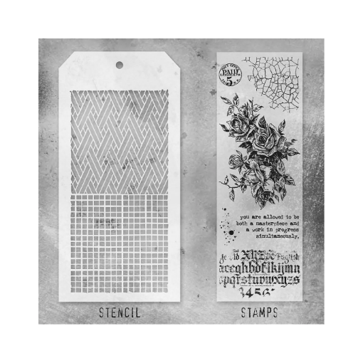 Picture of Tim Holtz Σετ Σφραγίδες & Στένσιλ – Lady Rose Woven Linen, 7τεμ