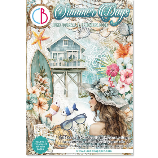 Picture of Ciao Bella Junk Journal & Ephemera Book A4 – Summer Days (32 Σελίδες, 160+ Στοιχεία & Αυτοκόλλητα)