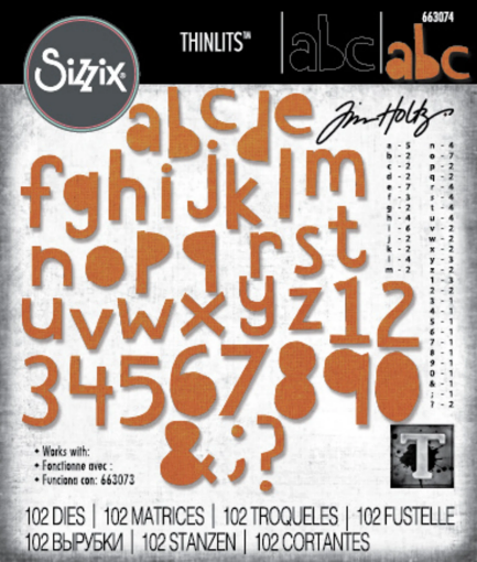 Picture of Sizzix Thinlits Μήτρες Κοπής by Tim Holtz - Alphanumeric Cutout Lower (3/4"Tall), 102τεμ. 