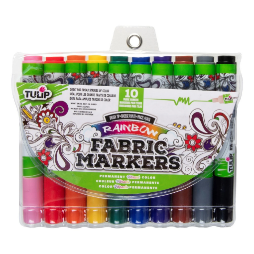 Picture of Tulip Fine Fabric Markers Μαρκαδόροι Για Ύφασμα - Brush Rainbow, 10τεμ.  