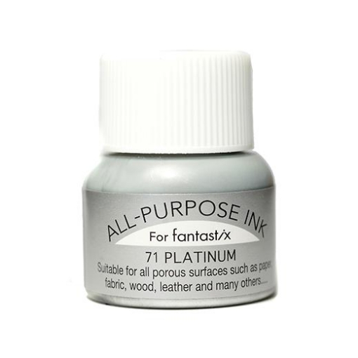 Picture of Tsukineko All-Purpose Ink – Platinum | Μεταλλικό Ασημί Μελάνι για Όλες τις Χρήσεις για Χαρτί, Ύφασμα & Mixed Media 15ml