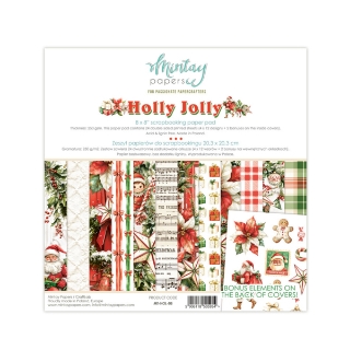 Picture of Mintay Papers Μπλοκ Scrapbooking Διπλής Όψης 8''x8'' - Holly Jolly
