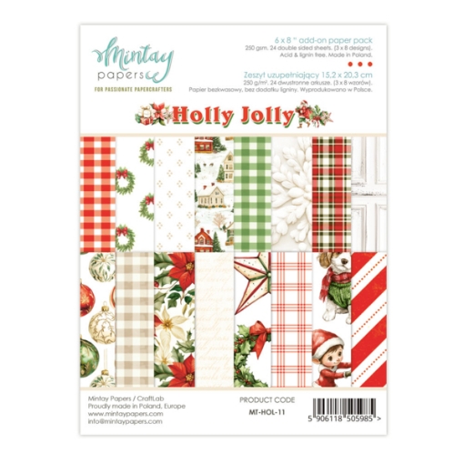 Picture of Mintay Papers Add-On Μπλοκ Scrapbooking Διπλής Όψης 6''x8'' - Holly Jolly