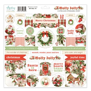 Picture of Mintay Papers Chipboard Διακοσμητικά Εφήμερα 12''x12'' - Holly Jolly, 42τεμ.