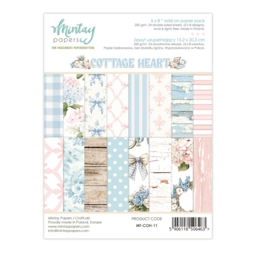 Picture of Mintay Papers  Add-On Μπλοκ Scrapbooking Διπλής Όψης 6'' X 8" - Cottage Heart