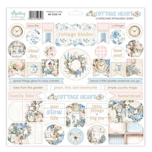 Picture of Mintay Papers Chipboard Διακοσμητικά Εφήμερα 12" x 12" - Cottage Heart, 42τεμ.