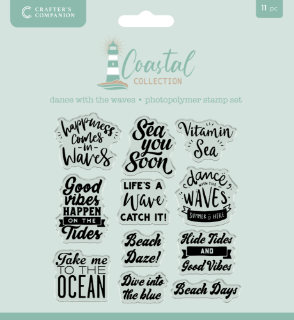 Picture of Crafter’s Companion Coastal Dance With The Waves Clear Stamps 6" x 6", 11 pcs