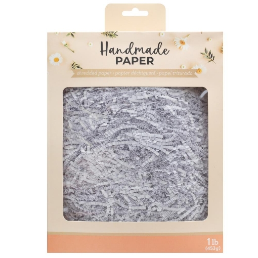 Picture of American Crafts Handmade Paper Shredded Paper 1lb - Έτοιμες προς Ανάμειξη Λωρίδες Χαρτιού για Δημιουργία Χαρτοπολτού - White