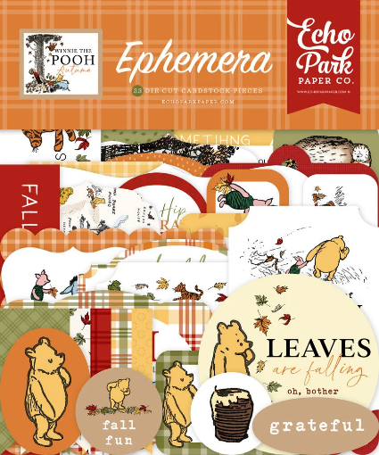 Picture of Echo Park Winnie the Pooh Autumn Cardstock Ephemera | Διακοσμητικά Die-Cuts 33 τεμ.