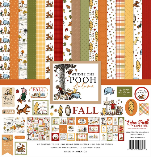 Picture of Echo Park Paper Collection Kit Συλλογή Χαρτιών Scrapbooking Διπλής Όψης 12" x 12" - Winnie the Pooh Autumn