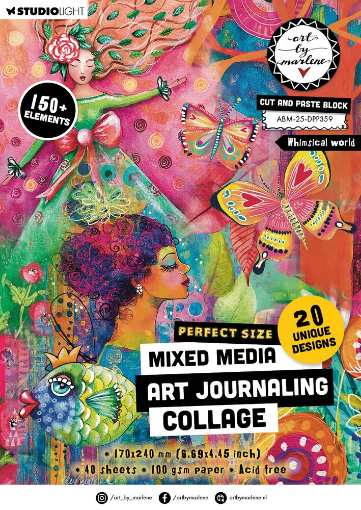 Picture of Studio Light Art By Marlene Cut and Paste Book - Μπλοκ με Εφήμερα - Whymsical World "The Perfect Size", 40τεμ.