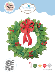 Picture of Elizabeth Craft Designs Μήτρες Κοπής - Festive Holly, Holiday Wreath, 10τεμ.  