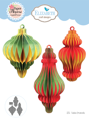 Picture of Elizabeth Craft Designs Festive Holly | Μήτρες Κοπής για 3D Χριστουγεννιάτικα Στολίδια, 4 τεμ.