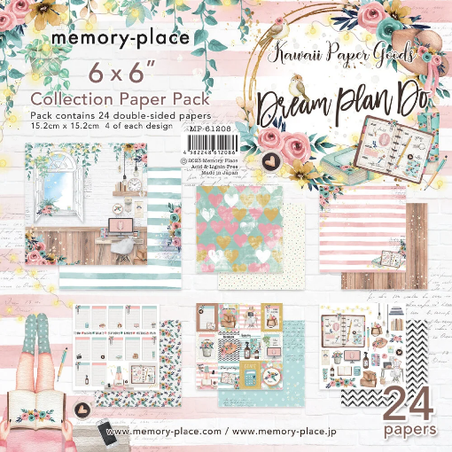 Picture of Memory Place Kawaii Paper Goods Μπλοκ Scrapbooking Διπλής Όψης 6''x6'' - Dream Plan Do