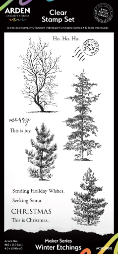 Picture of Arden Creative Studio Διάφανες Σφραγίδες - Maker Series,  Winter Etchings, 12τεμ.