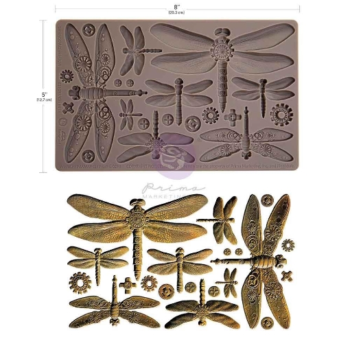 Picture of Prima Marketing Finnabair Imaginarium Decor Moulds - Καλούπι Σιλικόνης 5" x 8" - Machine Dragonflies
