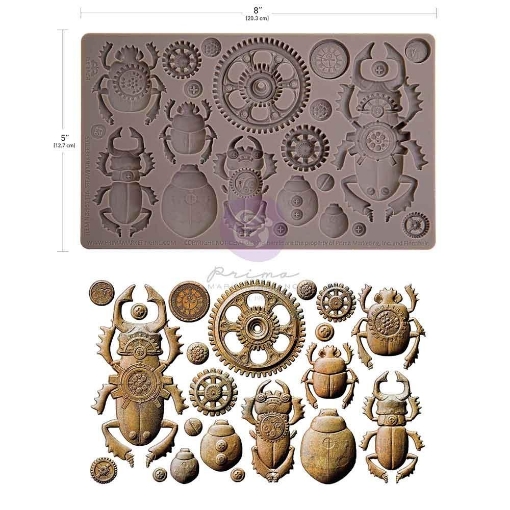Picture of Prima Marketing Finnabair Imaginarium Decor Moulds - Καλούπι Σιλικόνης 5" x 8" - Steampunk Beetles