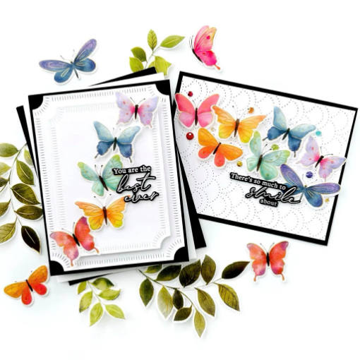 Picture of Pinkfresh Studio Διάφανες Σφραγίδες - Fluttering Butterflies, 5τεμ.