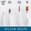 Picture of Willow Wolfe Amavi Artist Details Brush Set - Σετ Πινέλα - Σετ 3: Liner, Filbert, Round, Flat Shader, 4τεμ.