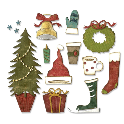 Picture of Sizzix Thinlits Tim Holtz Μήτρες Κοπής – Festive Things, 12τεμ.