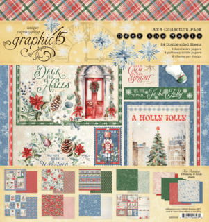 Picture of Graphic 45 Συλλογή Χαρτιών Scrapbooking Διπλής Όψης 8" x 8" - Deck the Halls  